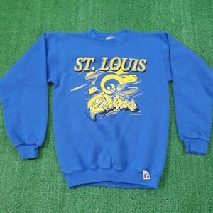 Vintage St Louis Rams Sweatshirt Boys Youth M Blue Football Logo 7 90s